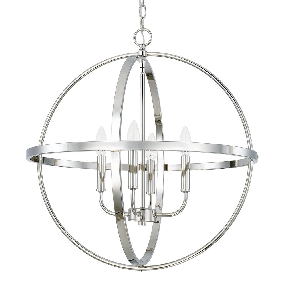 Homeplace by Capital Lighting 317542PN 317542PN 4 Light Pendant in Polished Nickel