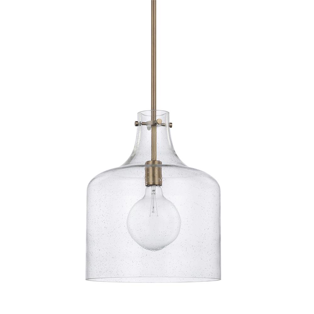 Homeplace by Capital Lighting 325712AD 1 Light Pendant in Aged Brass