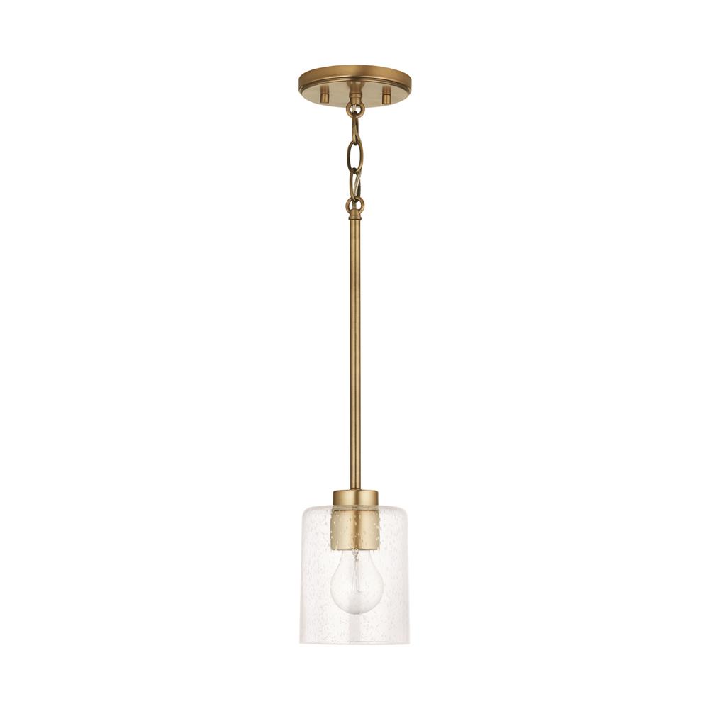 HomePlace by Capital Lighting 328511AD-449 Greyson 1-Light Pendant in Aged Brass