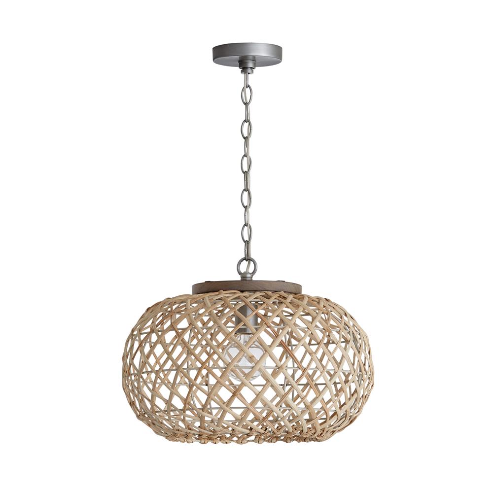 Capital Lighting 340811GK Independent 1 Light Pendant in Grey Wash And Antique Nickel