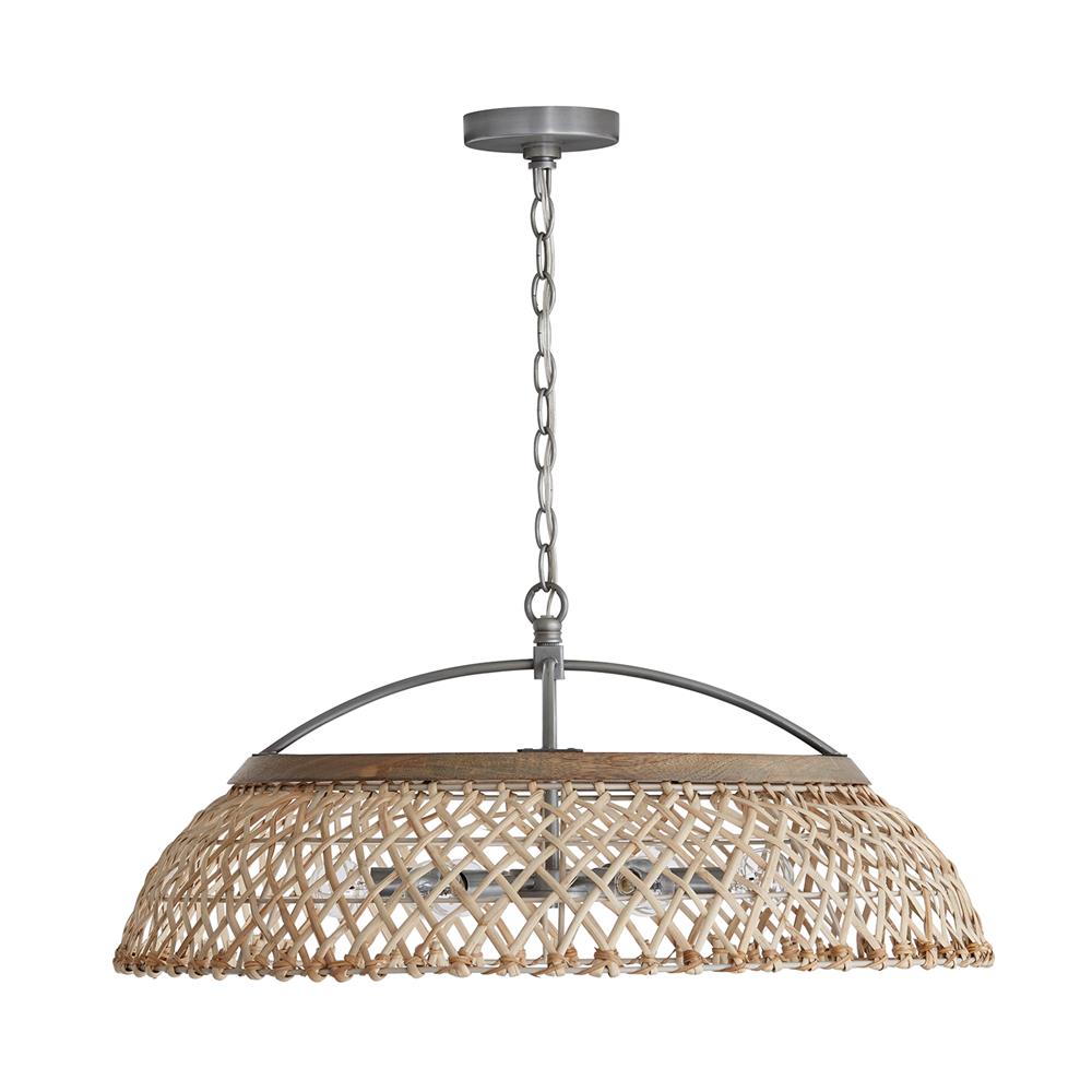 Capital Lighting 340862GK Independent 6 Light Pendant in Grey Wash And Antique Nickel