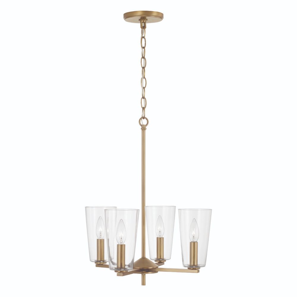 HomePlace Lighting 348641AD-538 4-Light Pendant in Aged Brass