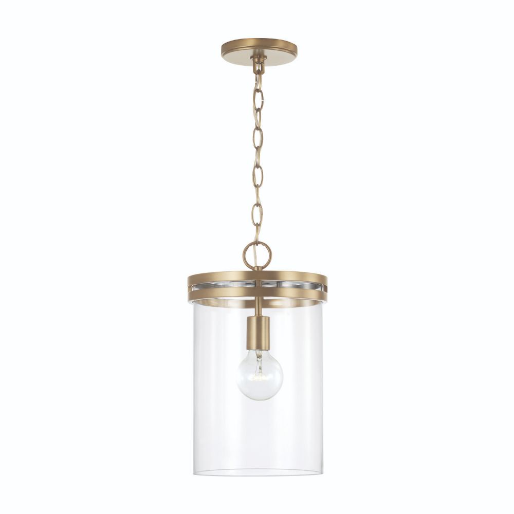 HomePlace Lighting 348711AD 1-Light Pendant in Aged Brass