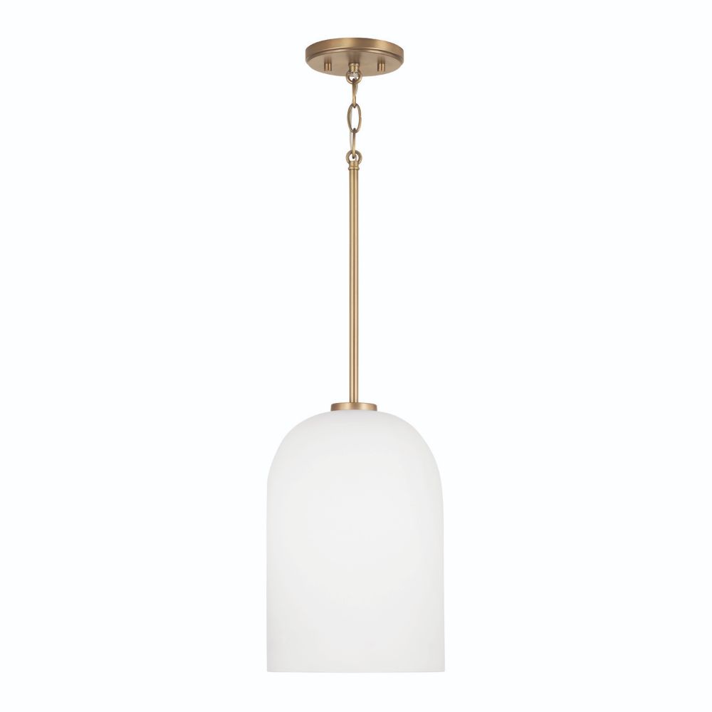 HomePlace Lighting 348811AD 1-Light Pendant in Aged Brass