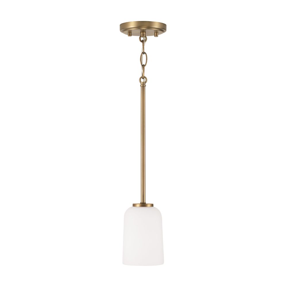 HomePlace Lighting 348812AD-542 1-Light Pendant in Aged Brass