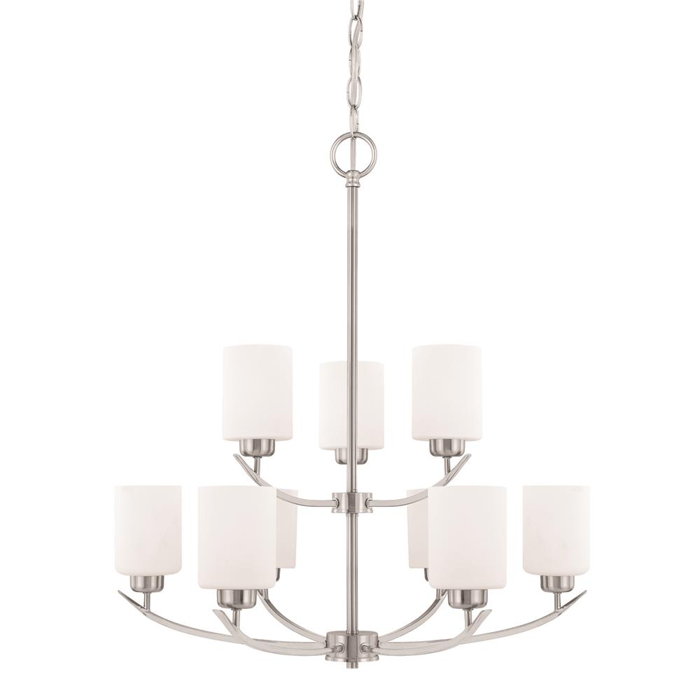 Homeplace by Capital Lighting 415291BN-338 415291BN-338 9 Light Chandelier in Brushed Nickel