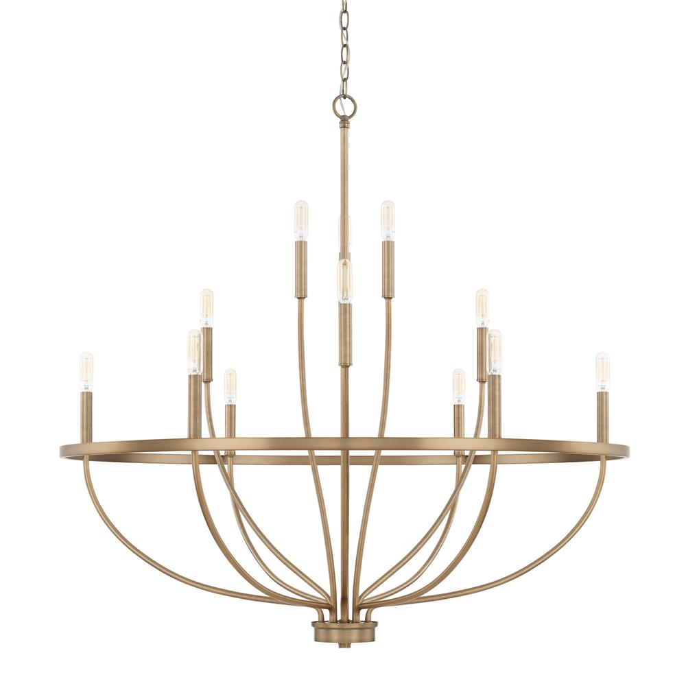 Homeplace by Capital Lighting 428501AD 12 Light Chandelier in Aged Brass