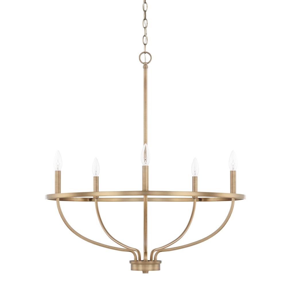 Homeplace by Capital Lighting 428551AD 5 Light Chandelier in Aged Brass