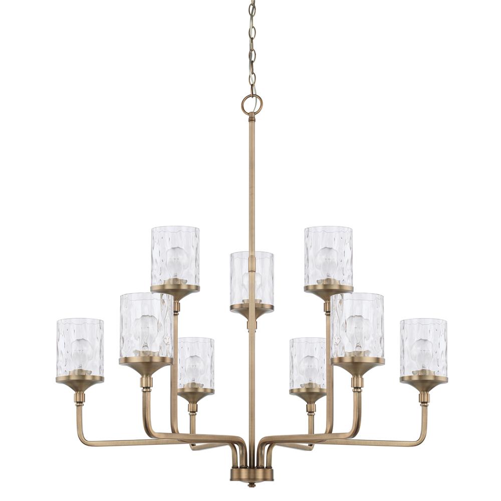 Homeplace by Capital Lighting 428891AD-451 9 Light Chandelier in Aged Brass