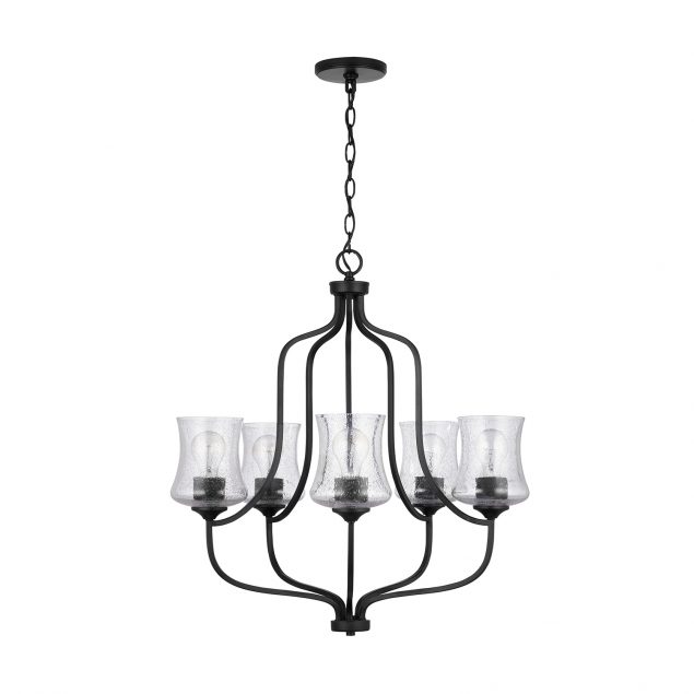 HomePlace by Capital Lighting 439251MB-499 Reeves 5-Light Chandelier in Matte Black