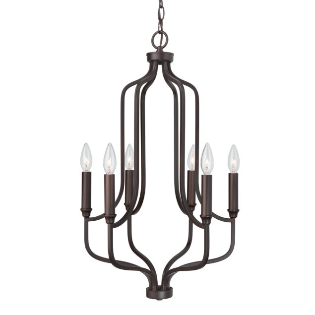 HomePlace by Capital Lighting 439261BZ Reeves 6 Light Pendant in Bronze