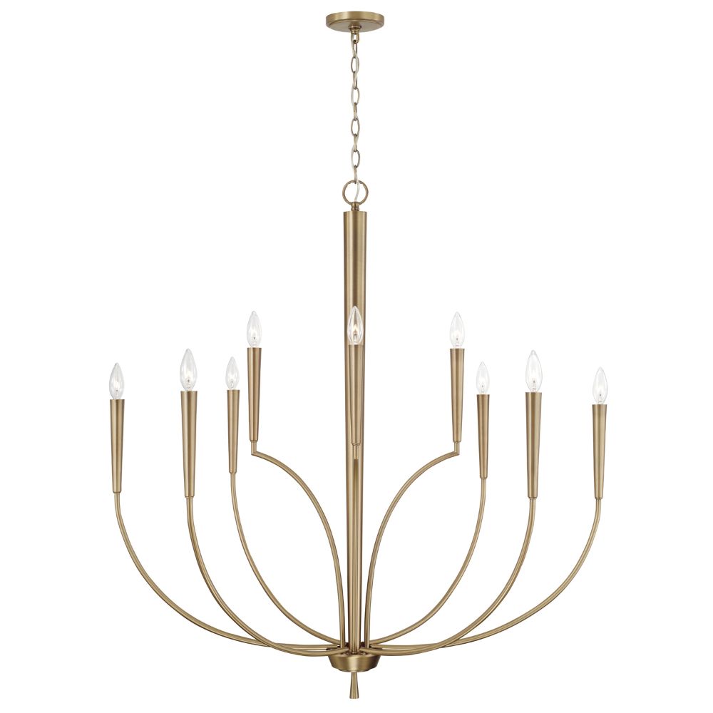 Capital Lighting 445901AD 40" W x 43" H 10-Light Large Chandelier in Aged Brass