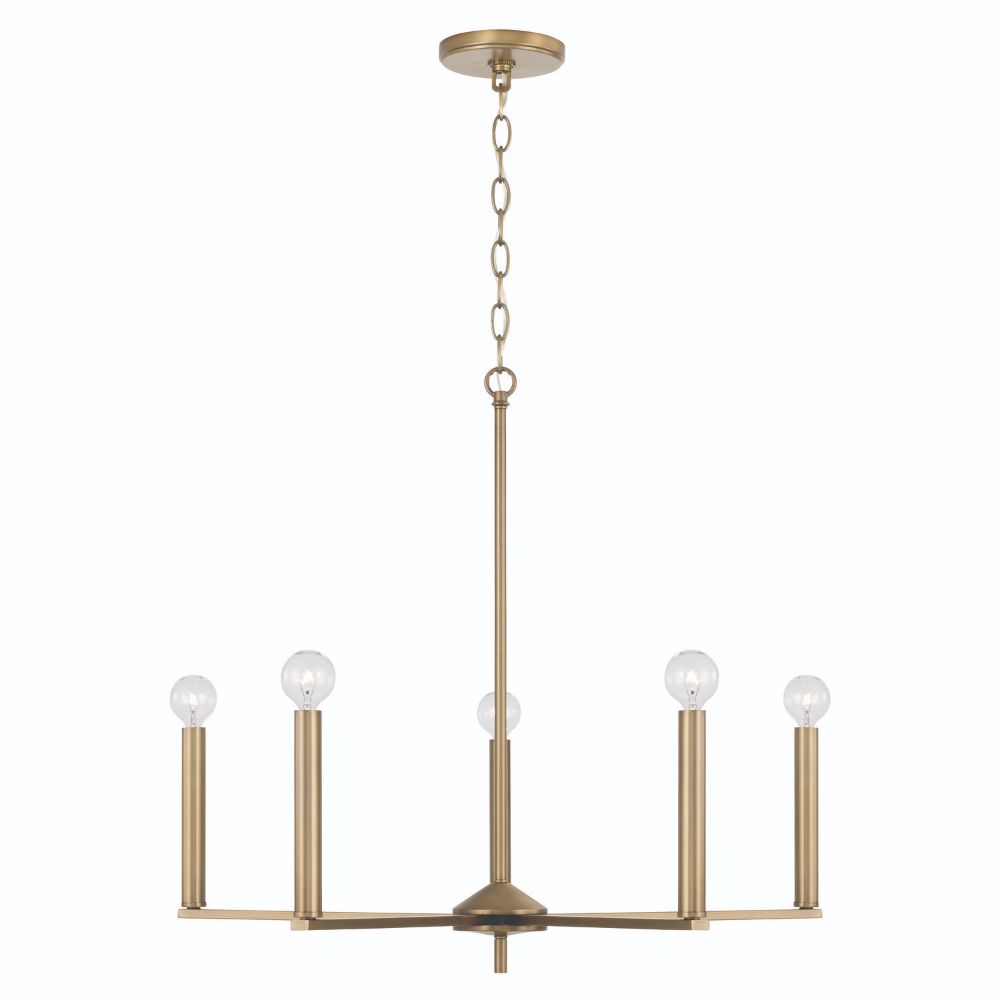 HomePlace Lighting 448651AD 5-Light Chandelier in Aged Brass
