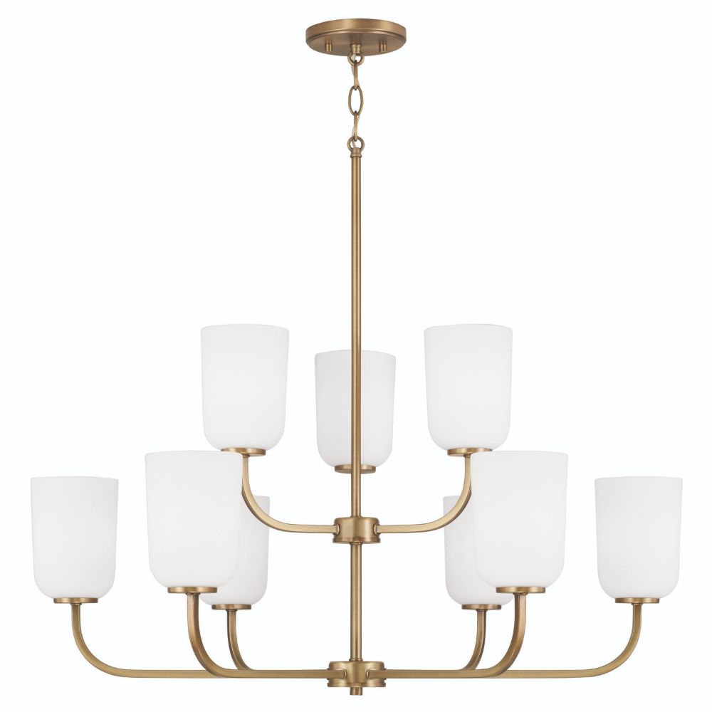 HomePlace Lighting 448891AD-542 9-Light Chandelier in Aged Brass