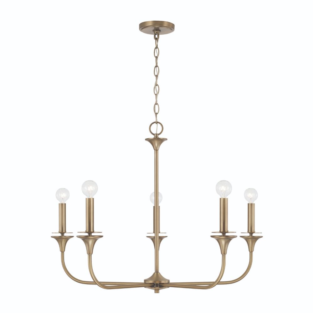HomePlace Lighting 448951AD 5-Light Chandelier in Aged Brass