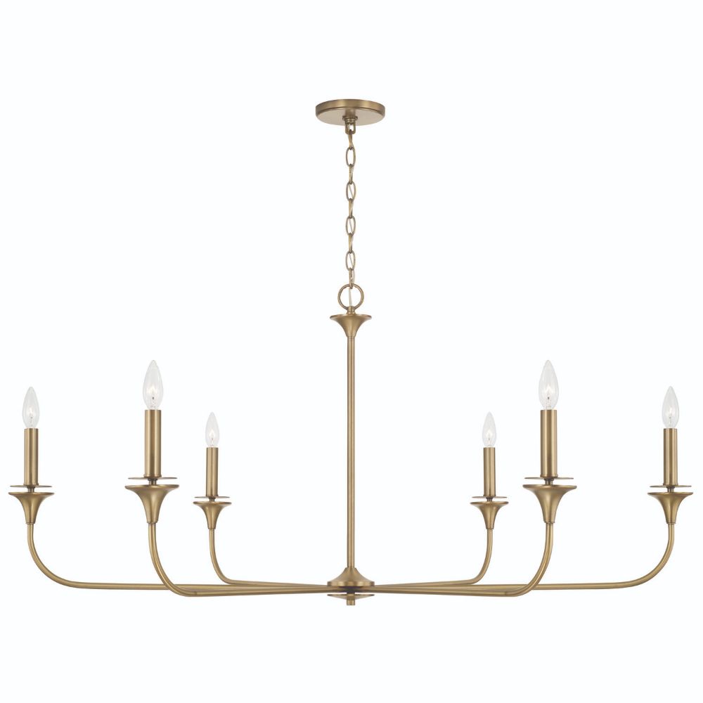 HomePlace Lighting 448961AD 6-Light Chandelier in Aged Brass