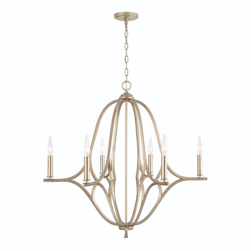 Capital Lighting 450061BS 6-Light Chandelier in Brushed Champagne