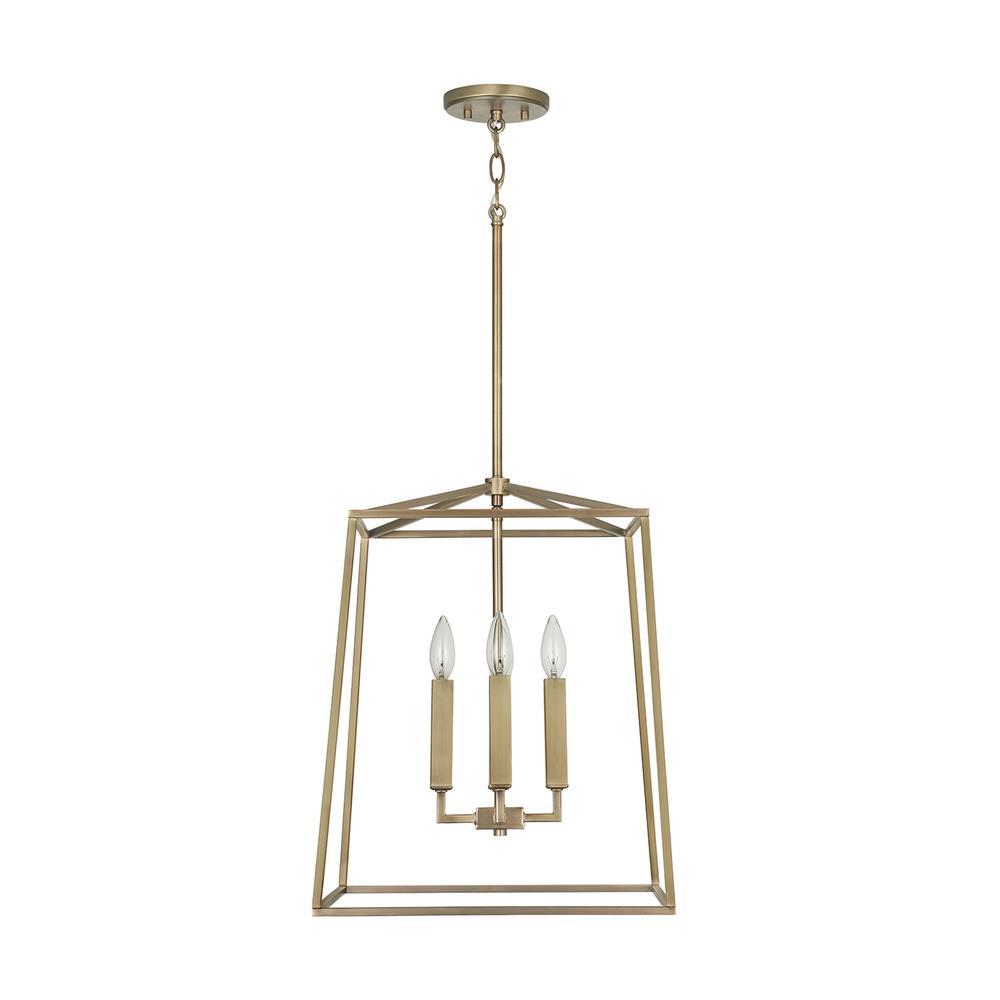 Capital Lighting 537642AD Thea 4 Light Foyer in Aged Brass