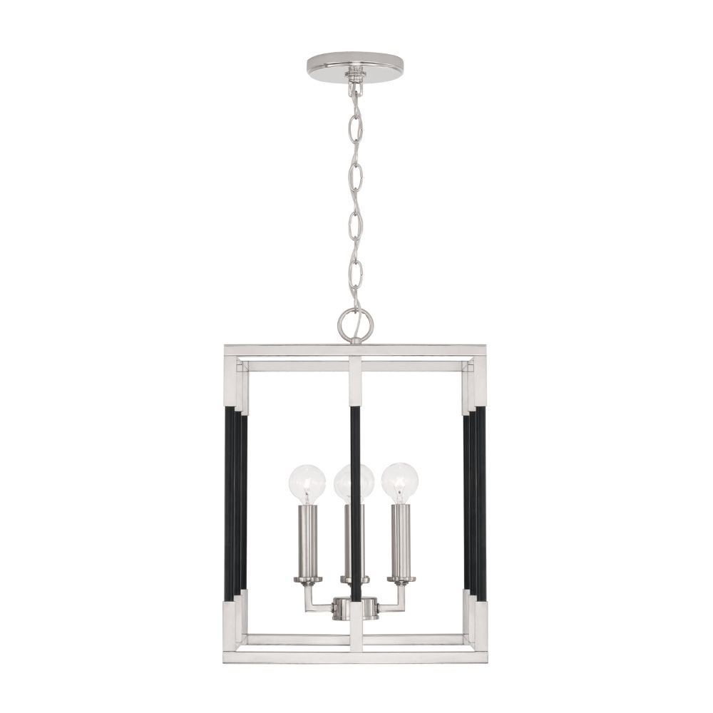 Capital Lighting 544741NK 13" W x 18" H 4-Light Small Foyer in Aged Brass and Black