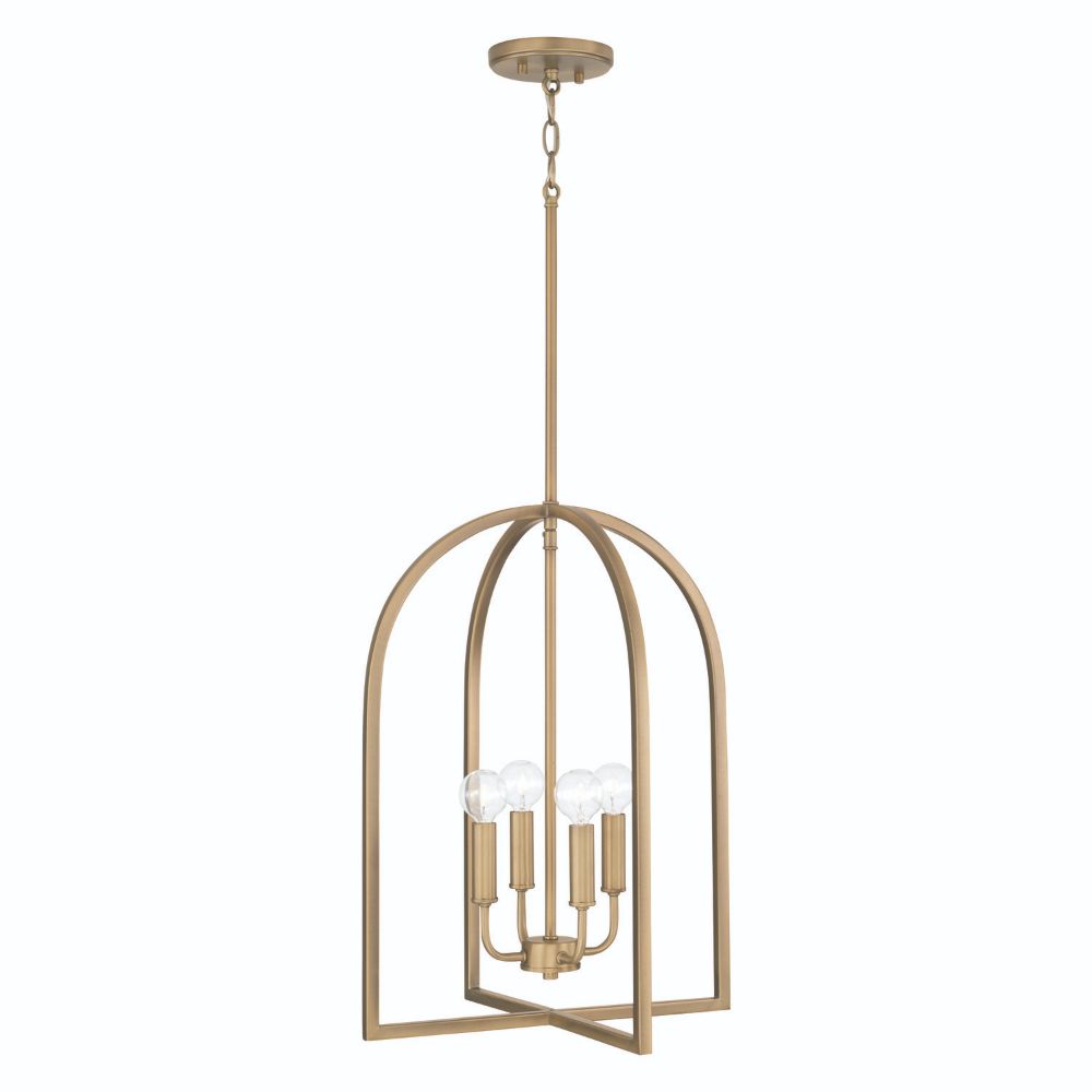 HomePlace Lighting 548841AD 4-Light Foyer in Aged Brass
