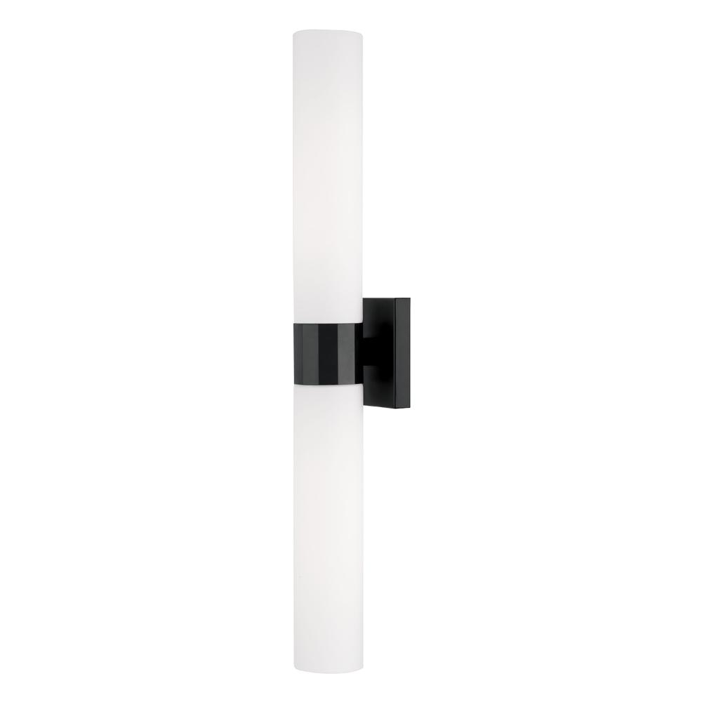 Capital Lighting 646221MB 5"W x 29"H 2-Light Dual Sconce in Matte Black with Soft White Glass