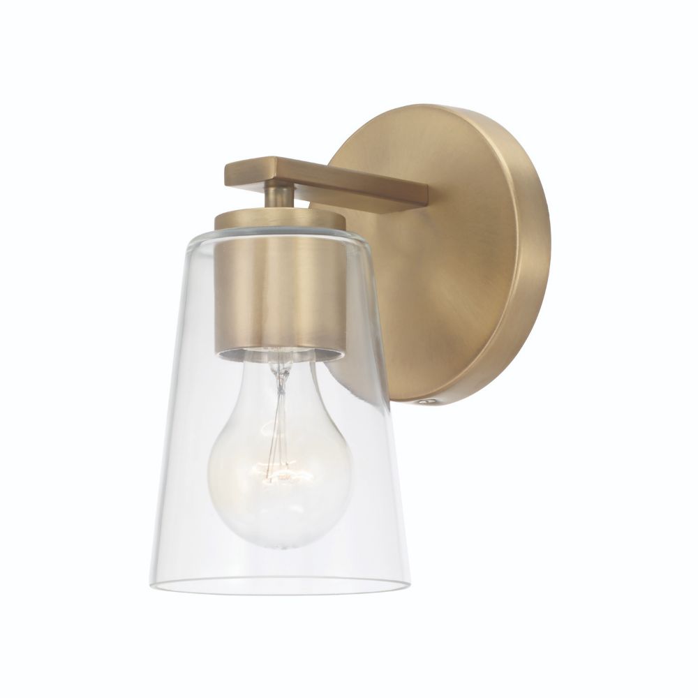 HomePlace Lighting 648611AD-537 1-Light Sconce in Aged Brass