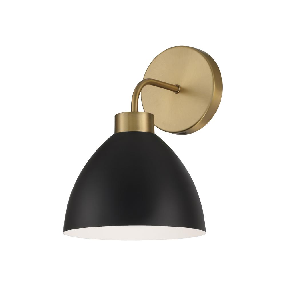 Capital Lighting 652011AB 7.50"W x 11"H 1-Light Sconce in Aged Brass and Black