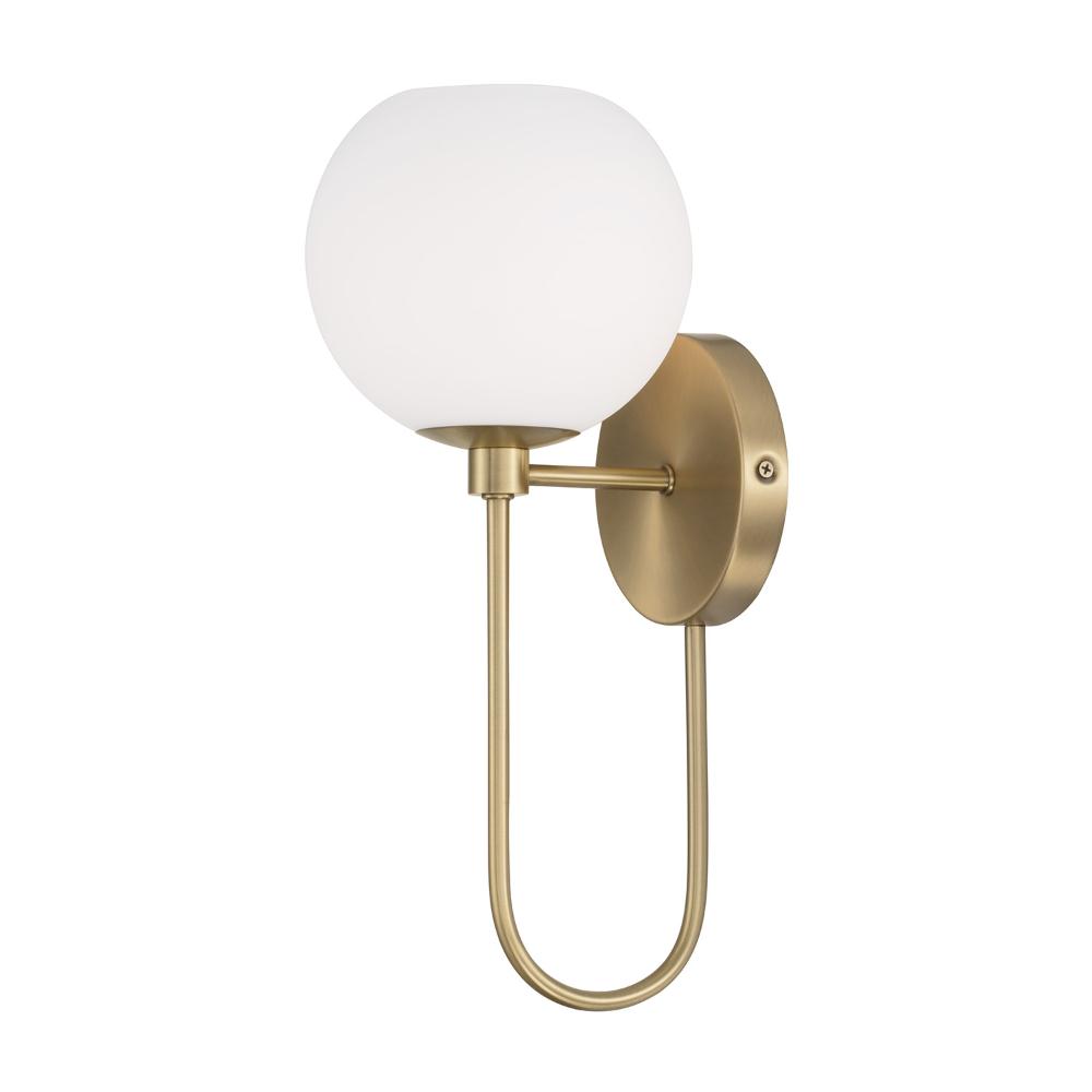 Capital Lighting 652111AD-548 6.50"W x 15.25"H 1-Light Circular Globe Sconce in Aged Brass