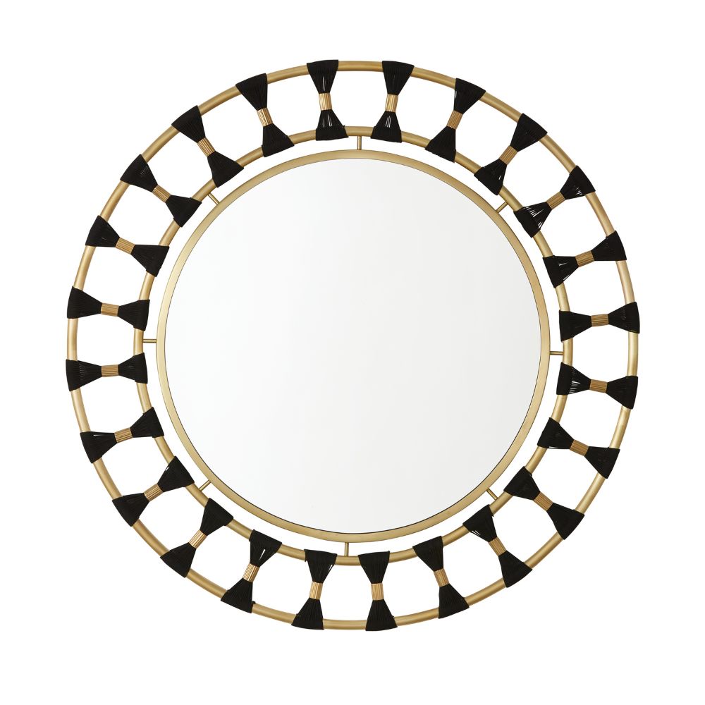 Capital Lighting 741101MM Decorative Mirror in Black Rope and Patinaed Brass