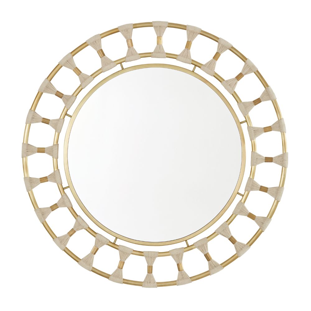 Capital Lighting 741102MM Decorative Mirror in Bleached Natural Rope and Patinaed Brass