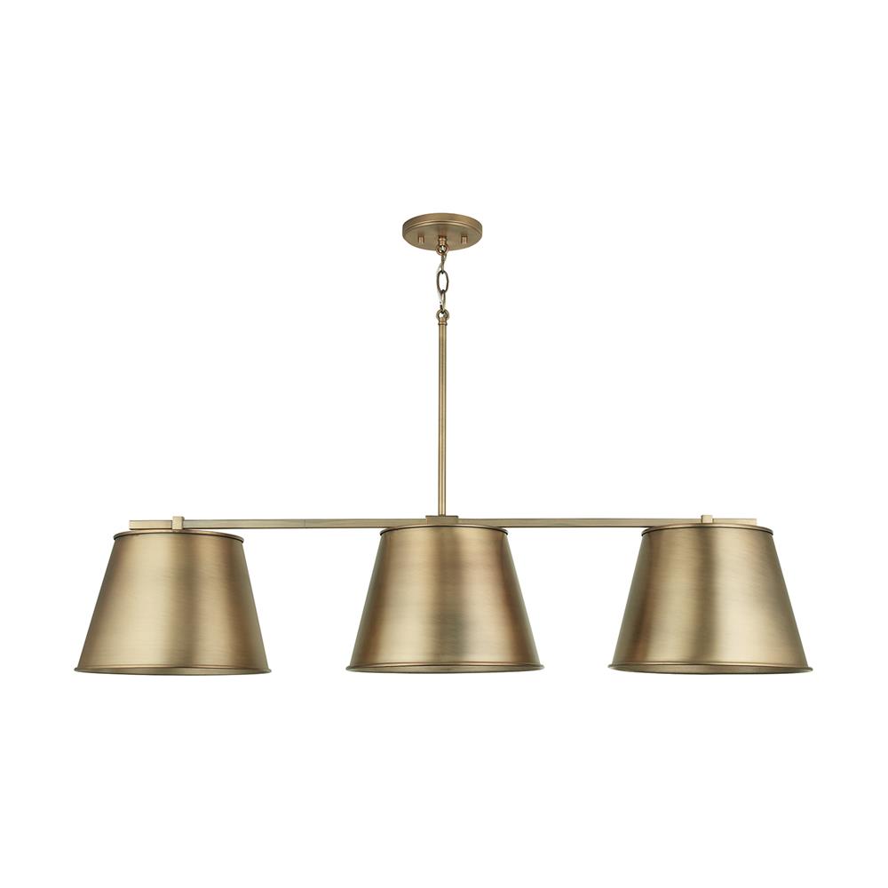 Capital Lighting 837831AD Independent 3 Light Island in Aged Brass