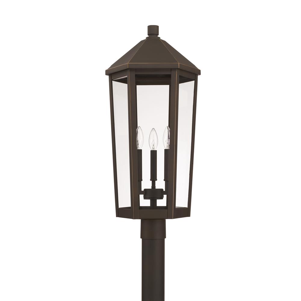 Capital Lighting 926934OZ Ellsworth 3 Light Outdoor Post Lantern in Oiled Bronze