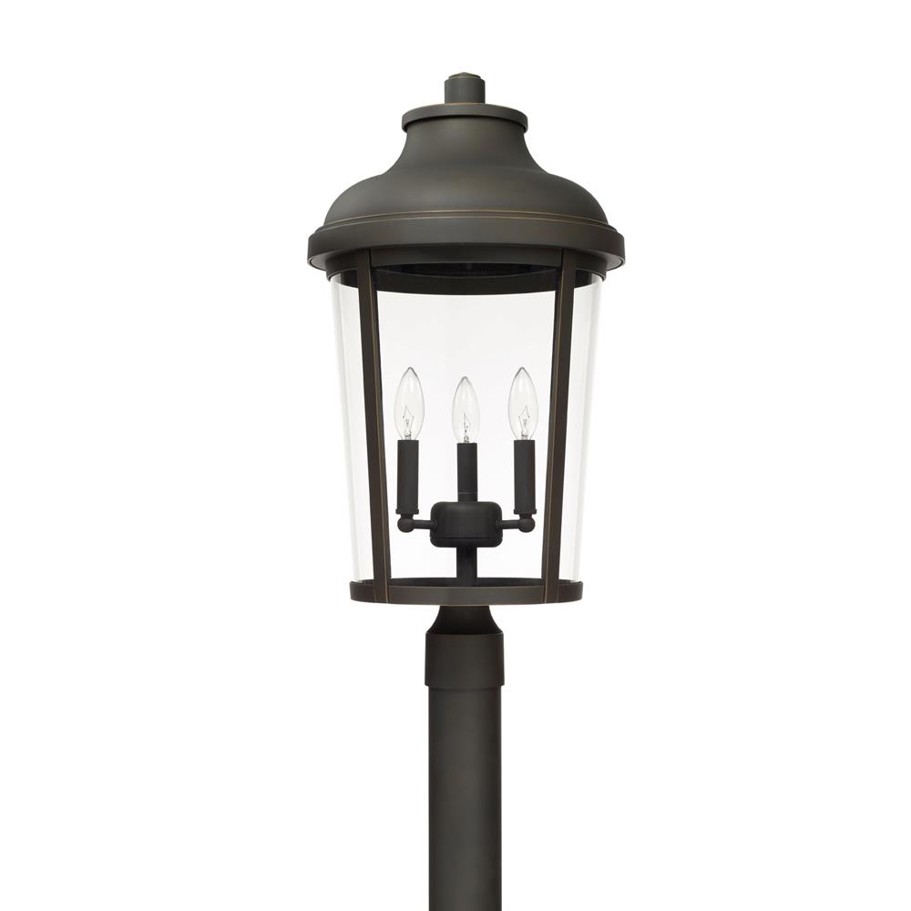 Capital Lighting 927034OZ Dunbar 3 Light Outdoor Post Lantern in Oiled Bronze
