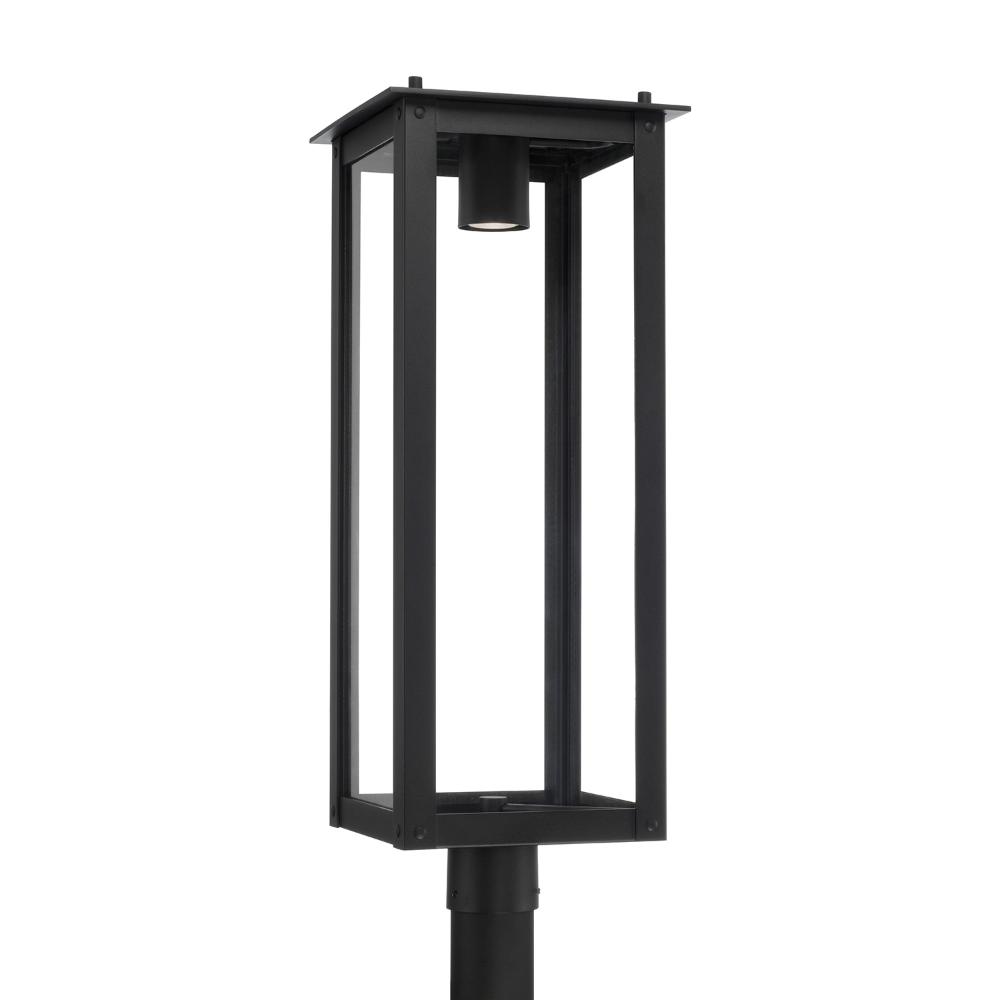 Capital Lighting 934643BK-GL 11"W x 29"H 1-Light Post Lantern in Black with Clear Glass GU Twist Lock Night Sky Friendly