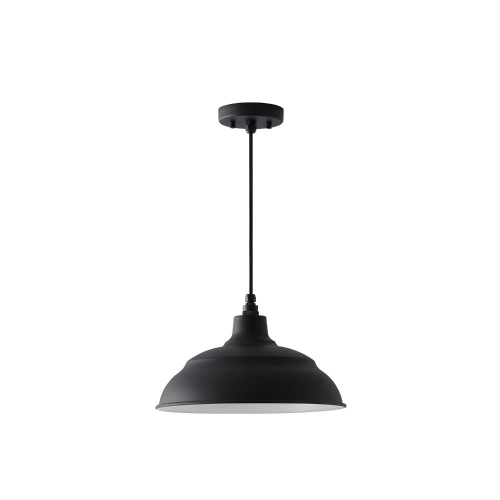 Capital Lighting 936311BK 1-Light Outdoor Hanging Warehouse Reflector in Black