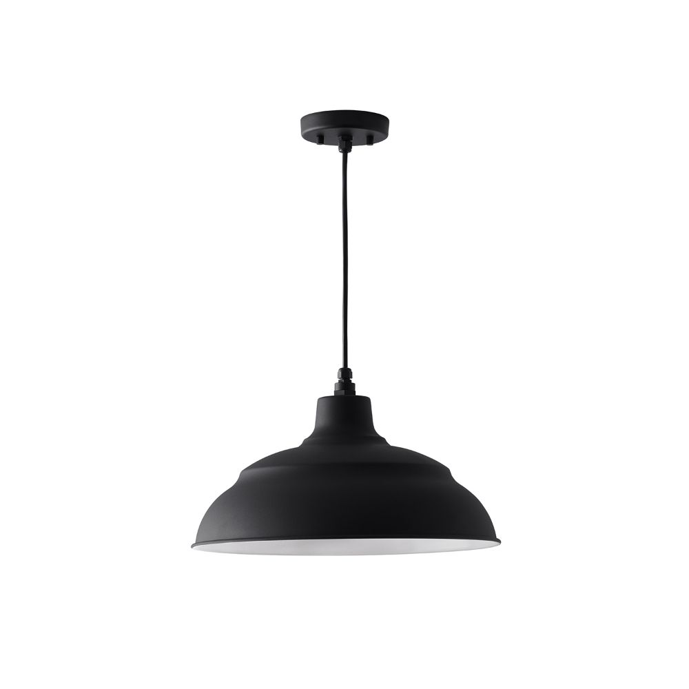 Capital Lighting 936312BK 1-Light Outdoor Hanging Warehouse Reflector in Black