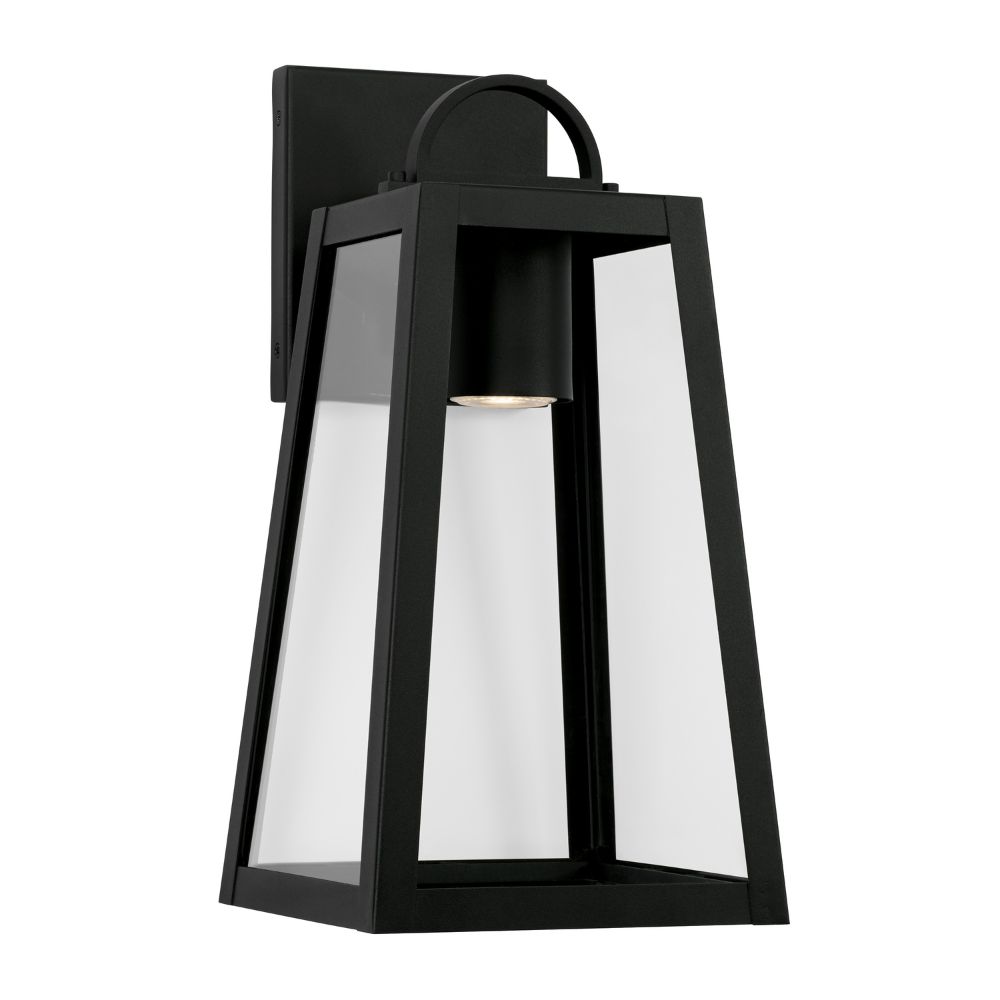 Capital Lighting 943711BK-GL 1 Light Outdoor Wall Lantern in Black