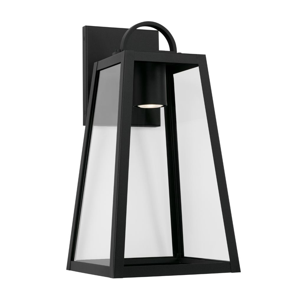 Capital Lighting 943712BK-GL 1 Light Outdoor Wall Lantern in Black