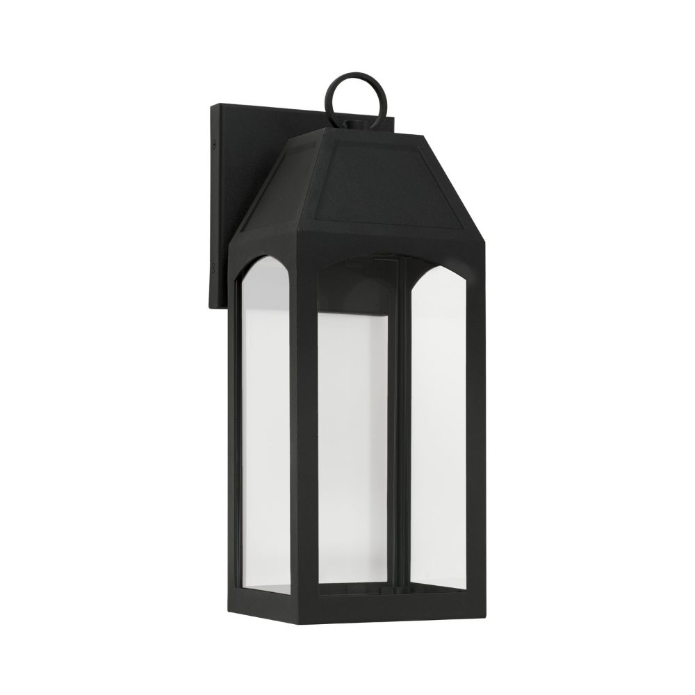 Capital Lighting 946311BK-GL 1-Light Outdoor Wall-Lantern in Black