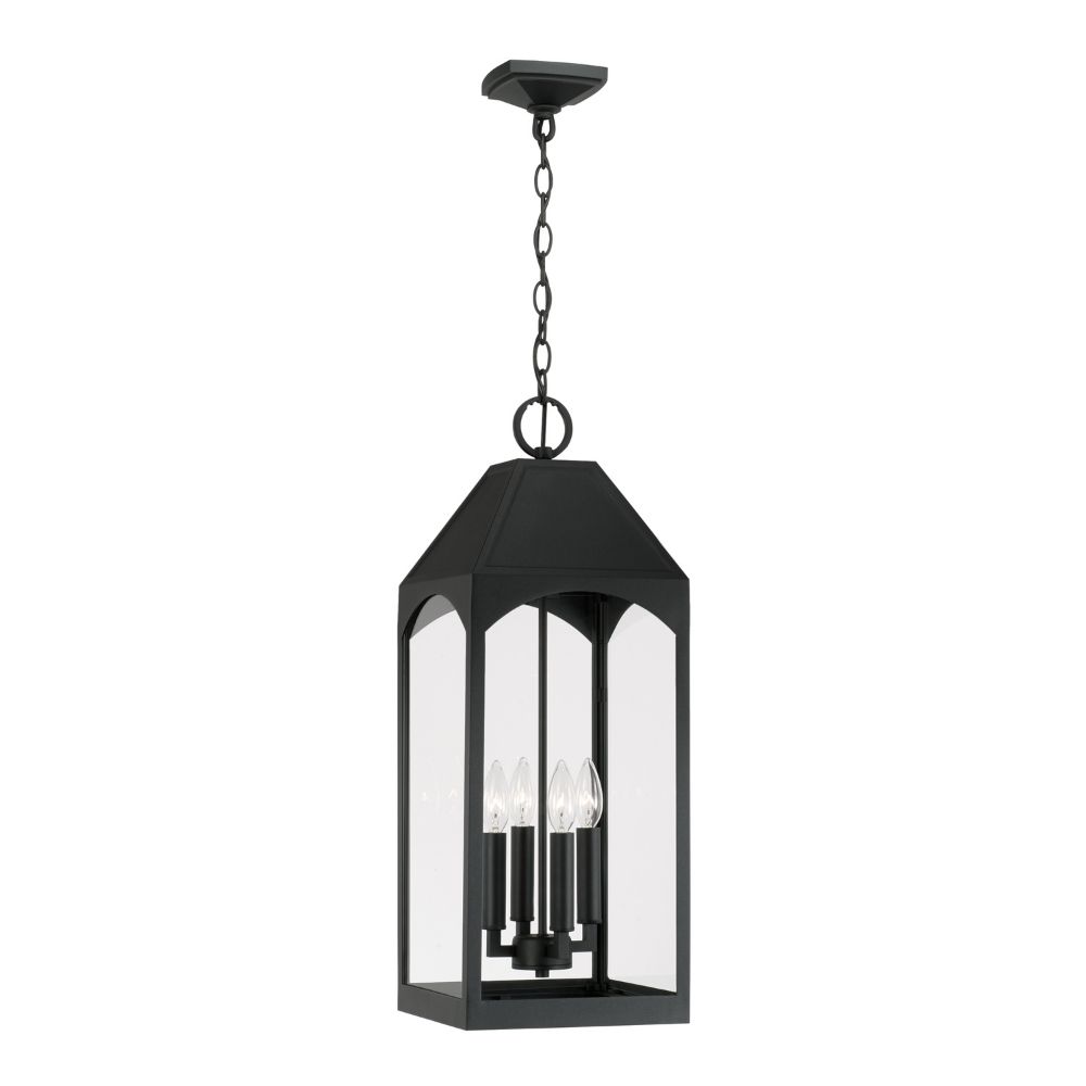 Capital Lighting 946342BK 4-Light Outdoor Hanging-Lantern in Black