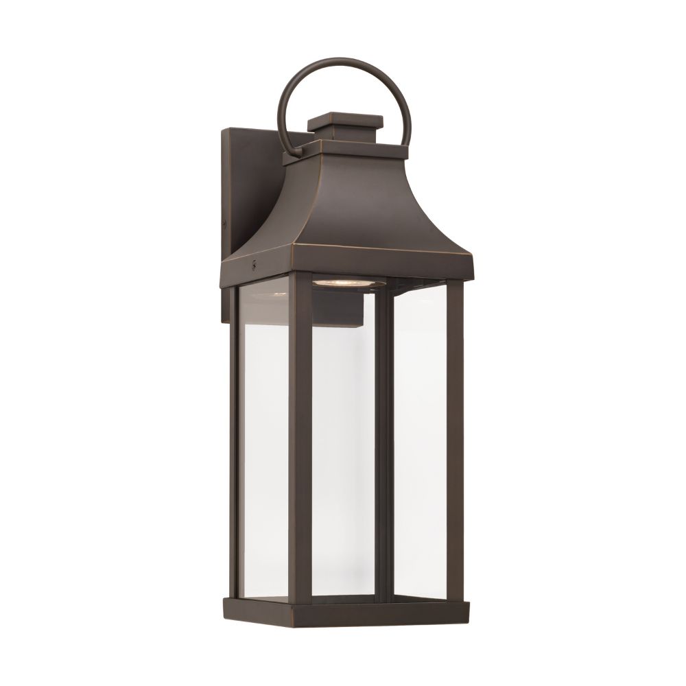 Capital Lighting 946411OZ-GL 1-Light Outdoor Wall-Lantern in Oiled Bronze