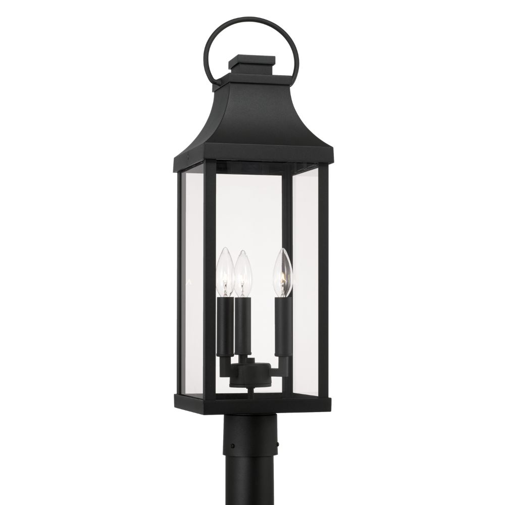 Capital Lighting 946432BK 3-Light Outdoor Post-Lantern in Black