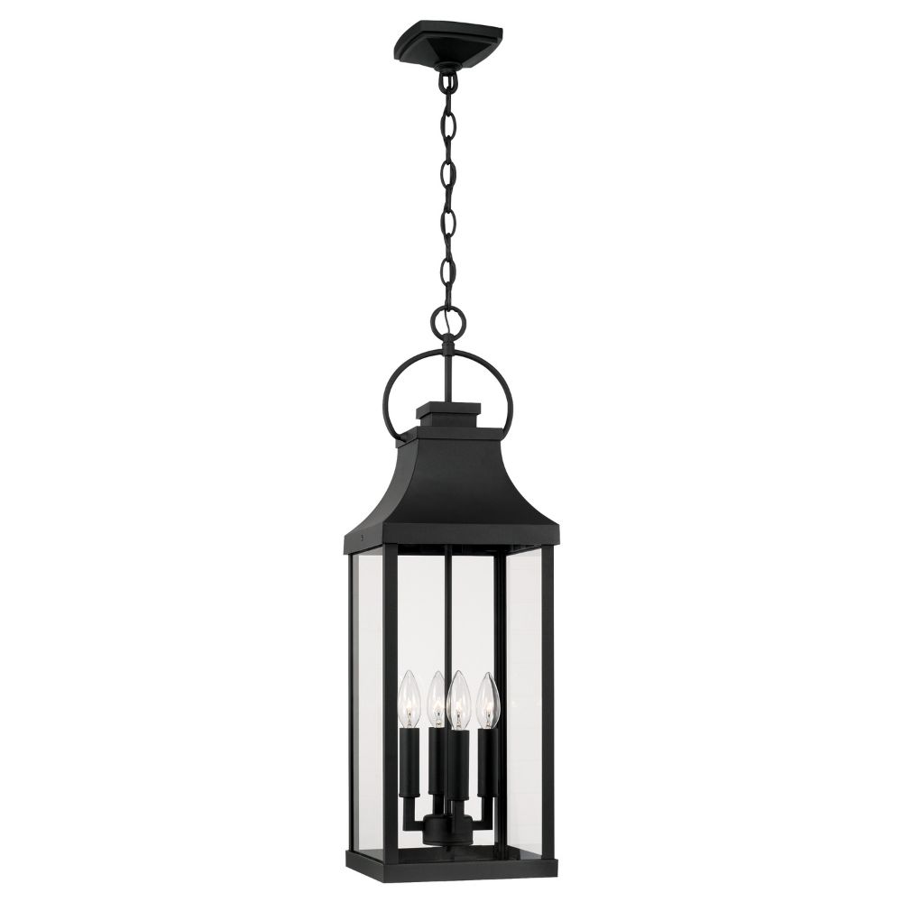 Capital Lighting 946442BK 4-Light Outdoor Hanging-Lantern in Black