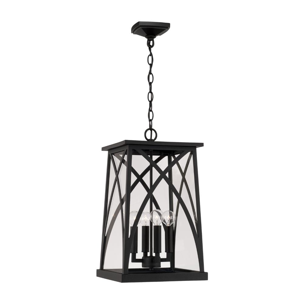 Capital Lighting 946542BK 4-Light Outdoor Hanging-Lantern in Black