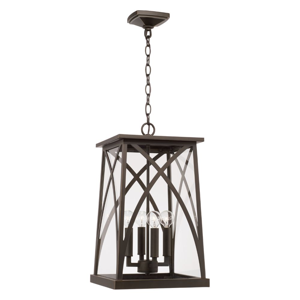Capital Lighting 946542OZ 4-Light Outdoor Hanging-Lantern in Oiled Bronze