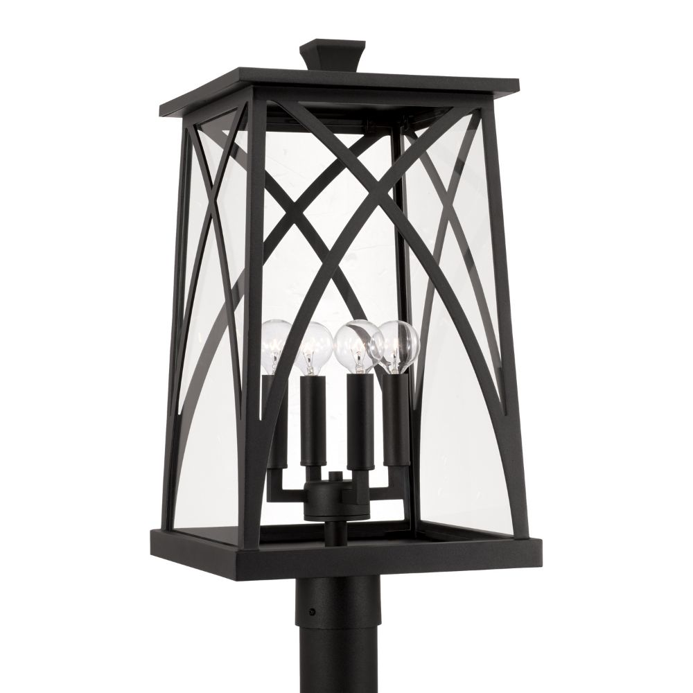 Capital Lighting 946543BK 4-Light Outdoor Post-Lantern in Black