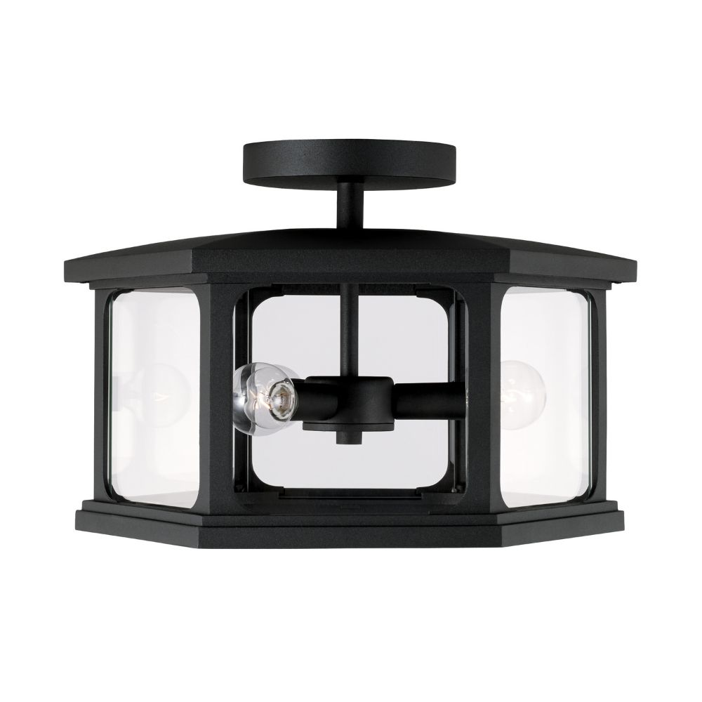 Capital Lighting 946632BK 3-Light Outdoor Semi-Flush in Black