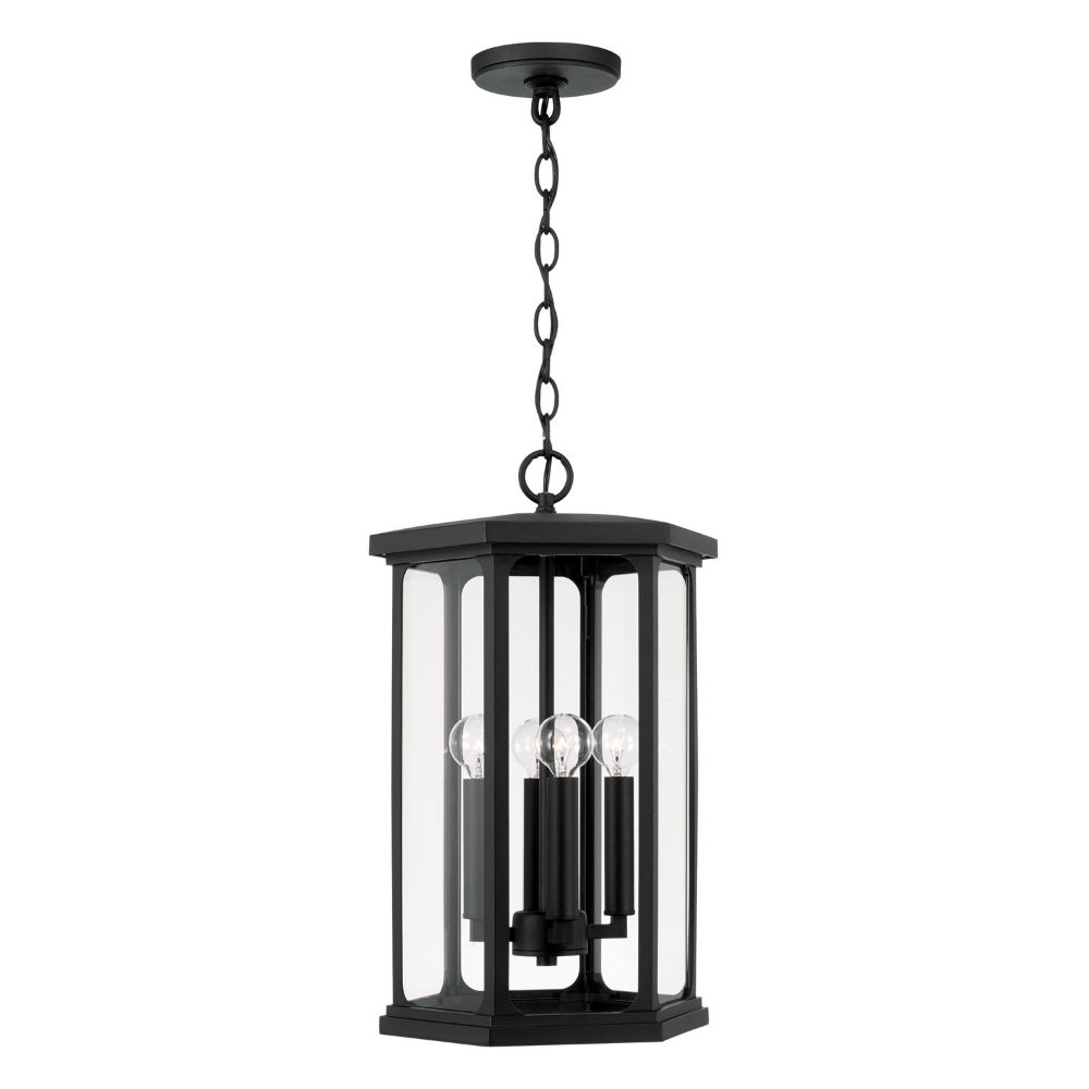 Capital Lighting 946642BK 4-Light Outdoor Hanging-Lantern in Black