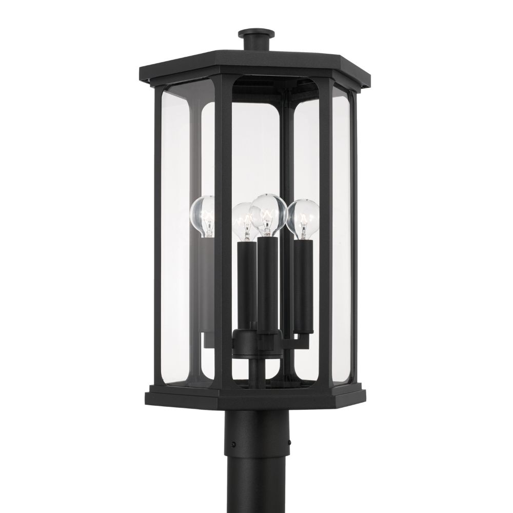 Capital Lighting 946643BK 4-Light Outdoor Post-Lantern in Black