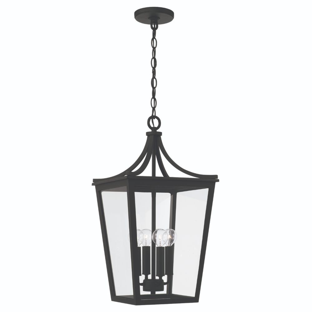 Capital Lighting 947942BK 4-Light Outdoor Hanging-Lantern in Black